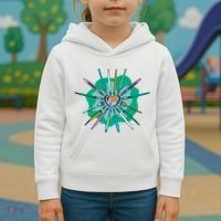 Artist Brushes Heart Kids Hoodie thumb 3