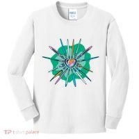 Artist Brushes Heart Kids Long Sleeve Shirt thumb 0