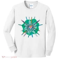 Artist Brushes Heart Kids Long Sleeve Shirt thumb 0