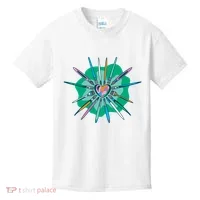 Artist Brushes Heart Kids T-Shirt thumb 0