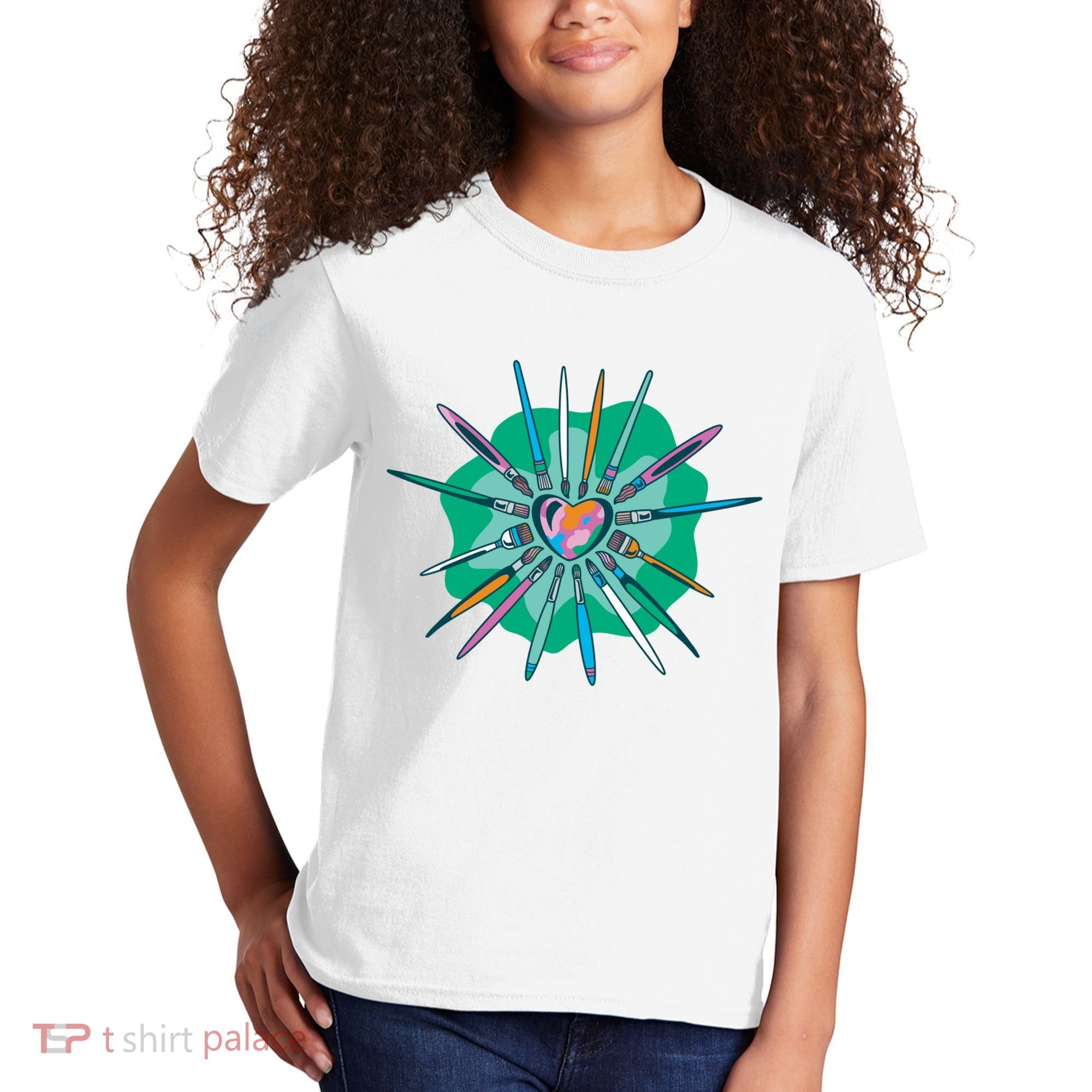 Artist Brushes Heart Kids T-Shirt