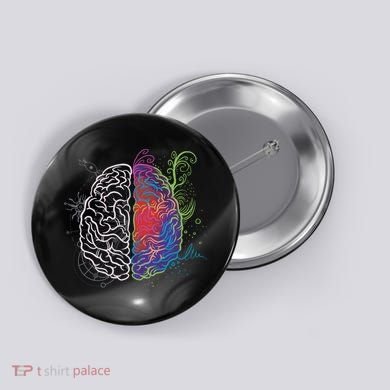 Artistic And Logical Brain Button