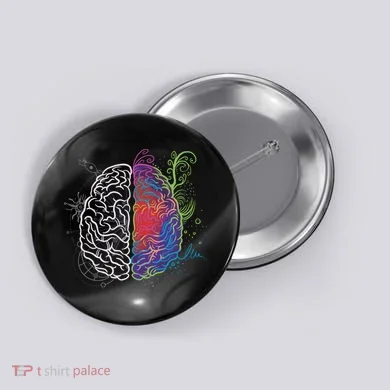 Artistic And Logical Brain Button