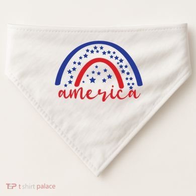 America Rainbow USA USA-Made Doggie Bandana