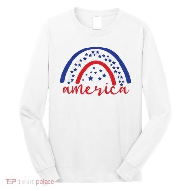America Rainbow USA Long Sleeve Shirt