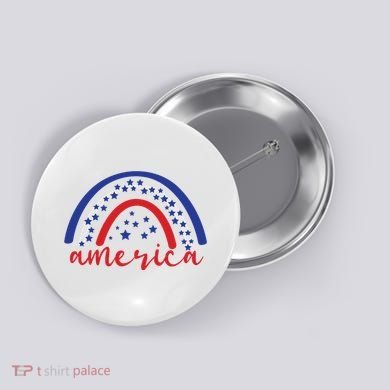 America Rainbow USA Button