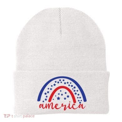 America Rainbow USA Beanie
