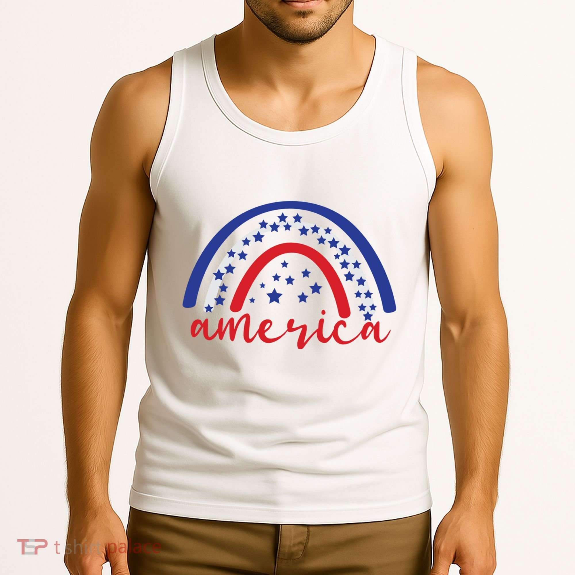 America Rainbow USA Tank Top