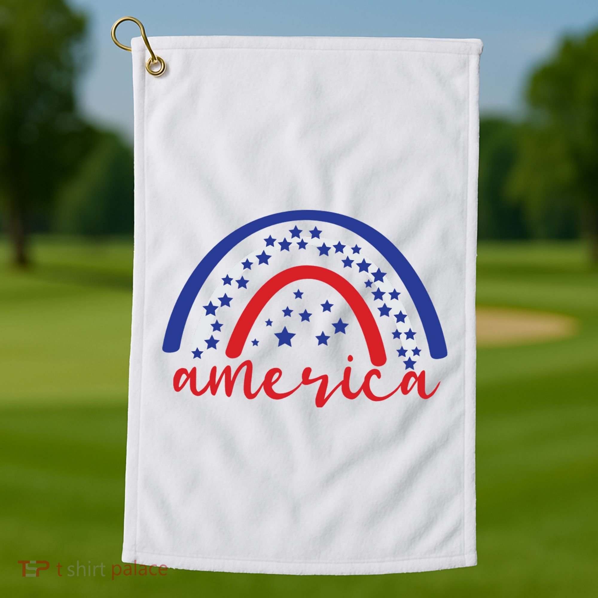America Rainbow USA Golf Towel