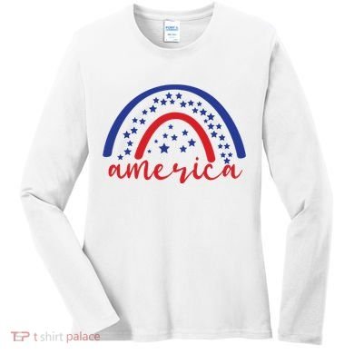 America Rainbow USA Women's Long Sleeve Shirt