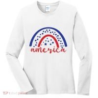 America Rainbow USA Women's Long Sleeve Shirt thumb 0