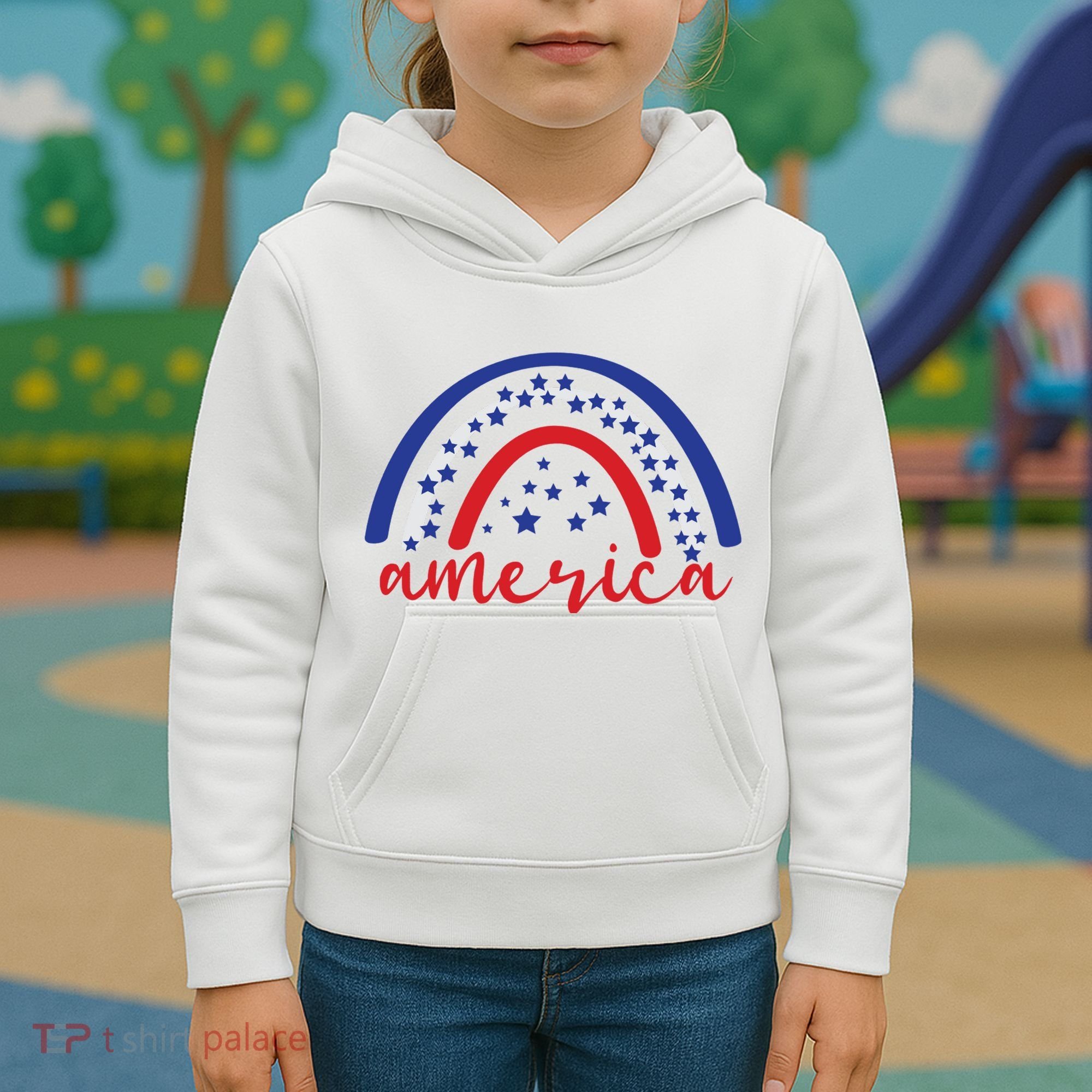 America Rainbow USA Kids Hoodie