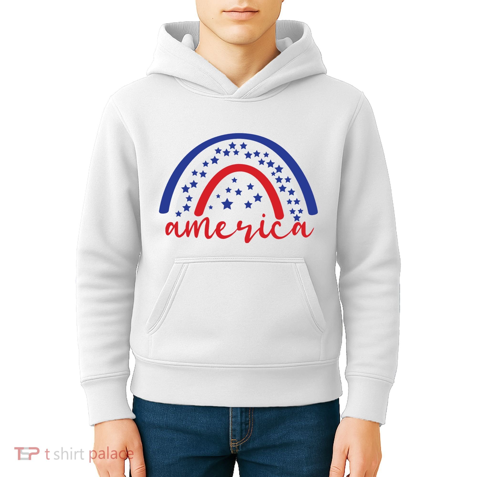America Rainbow USA Kids Hoodie