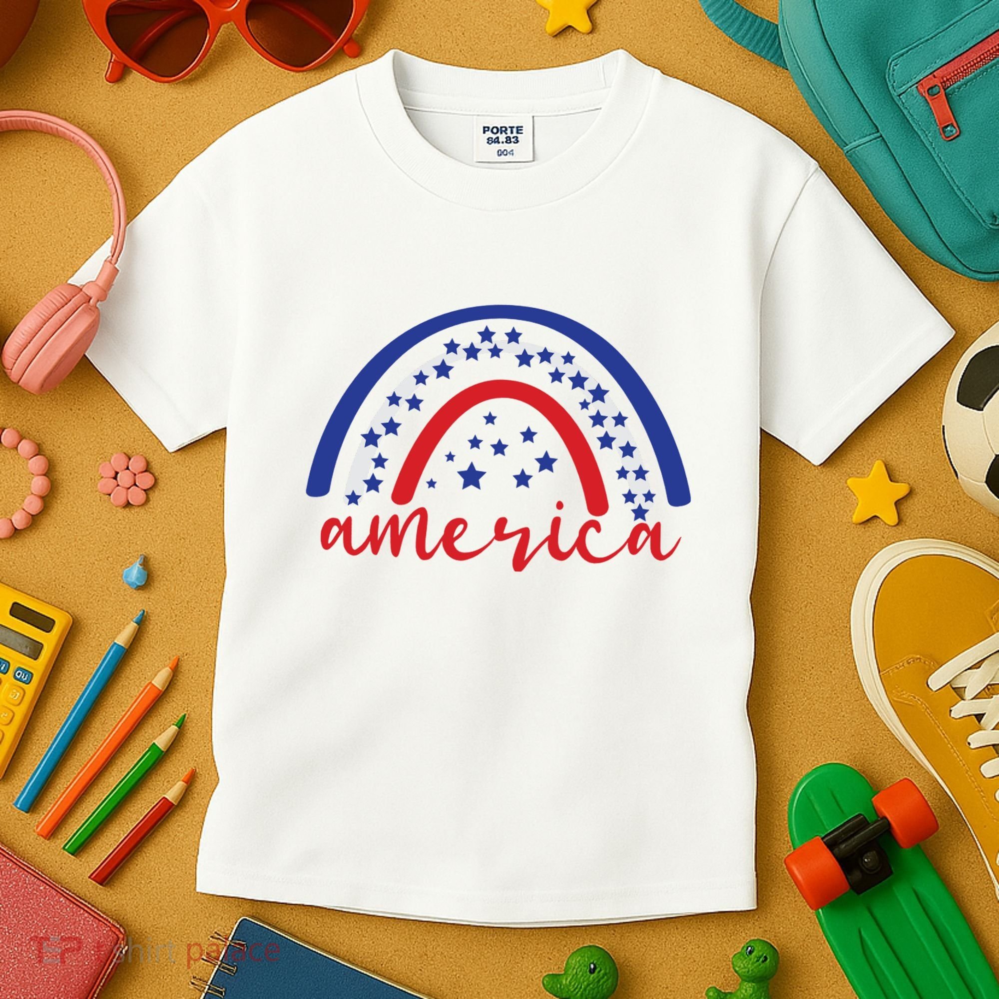 America Rainbow USA Kids T-Shirt