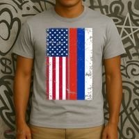 American Russia Vintage Flag T-Shirt thumb 3