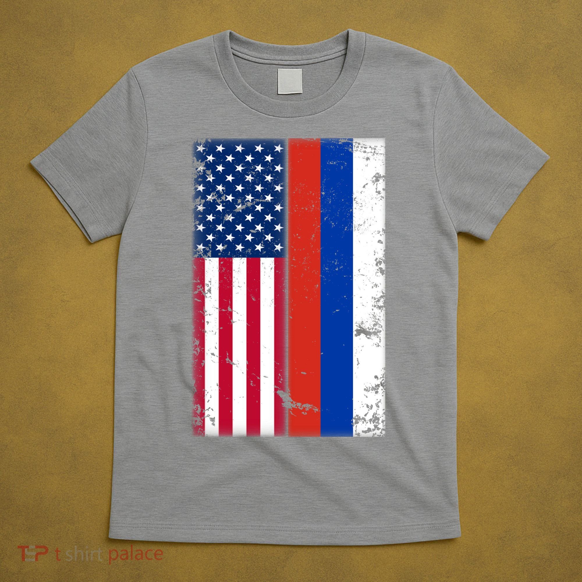 American Russia Vintage Flag T-Shirt