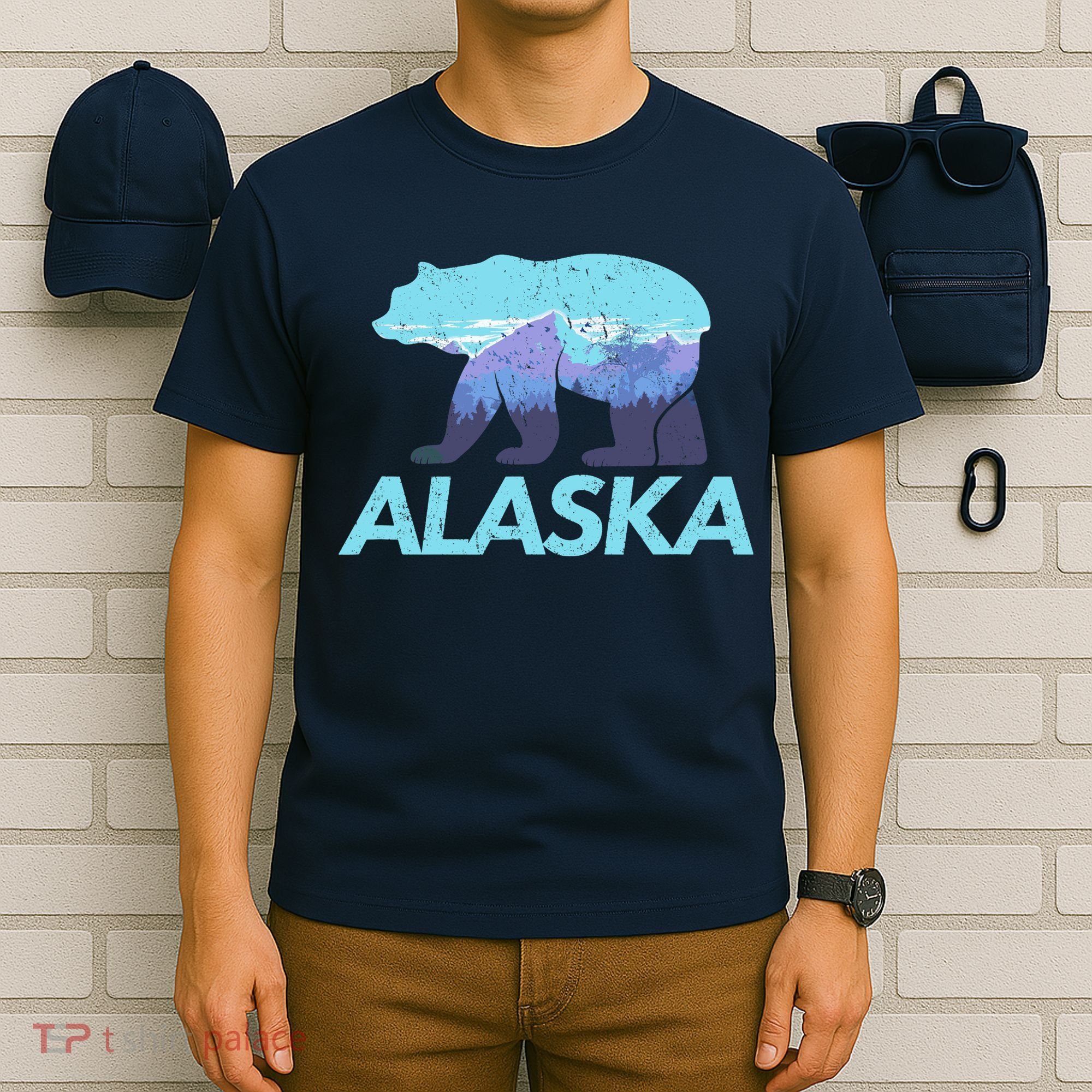 Alaska Retro Vintage Mountains & Outdoors Wilderness State T-Shirt