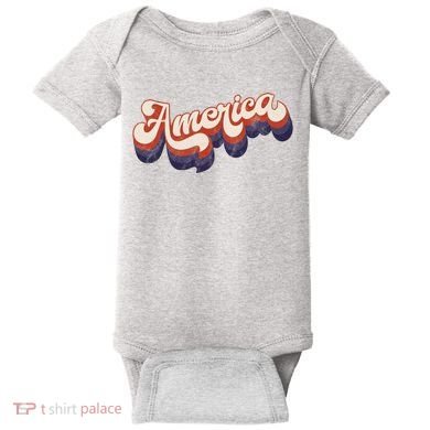 America Retro Vintage Baby Bodysuit