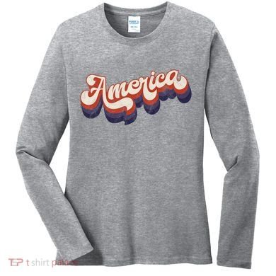 America Retro Vintage Women's Long Sleeve Shirt