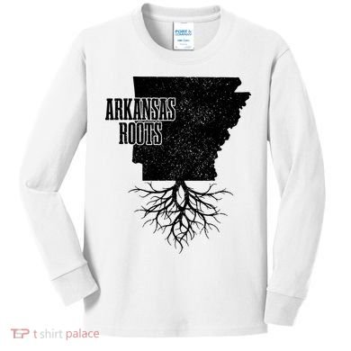 Arkansas Roots Vintage Pride State Map Gift Kids Long Sleeve Shirt