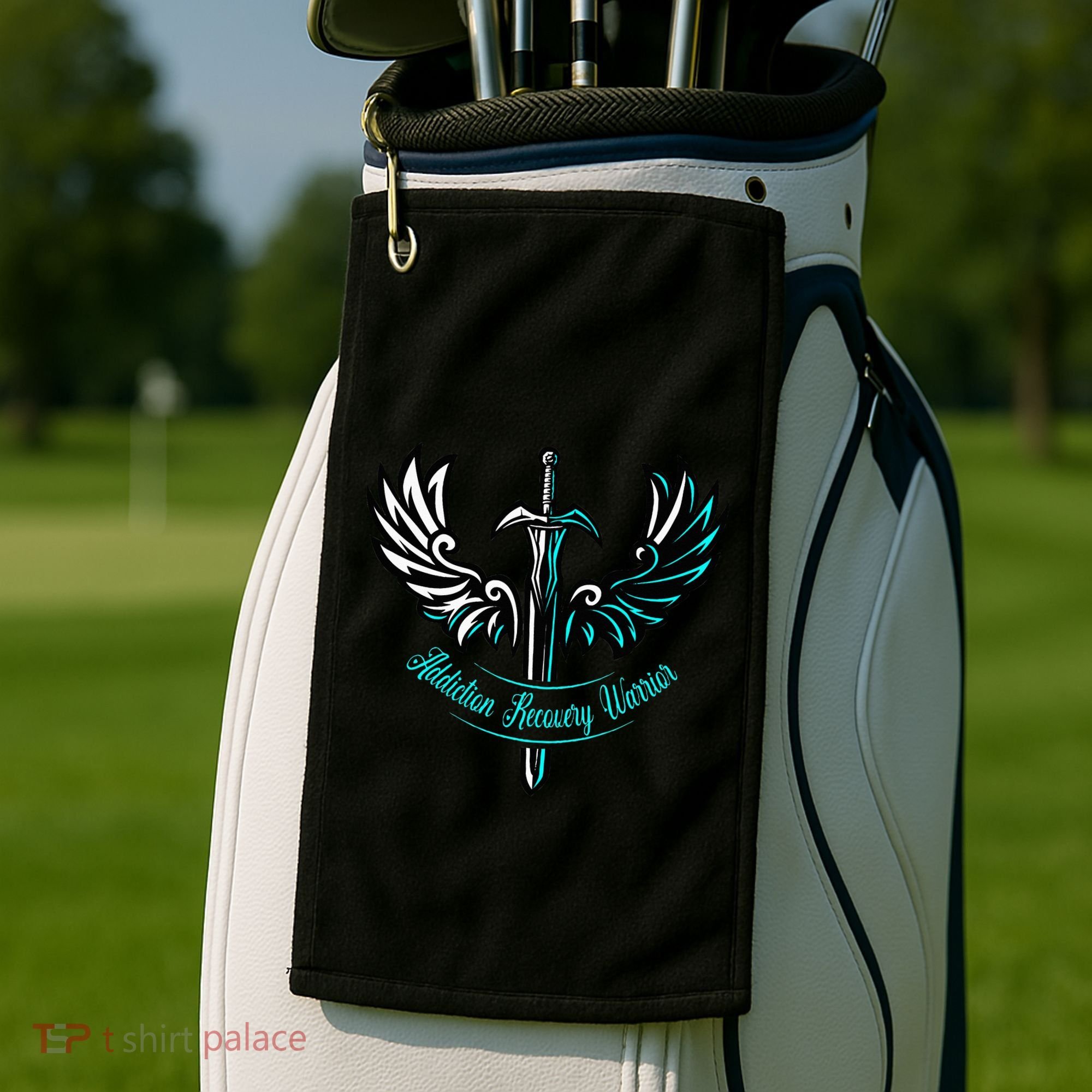 Addiction Recovery Warrior Celebrate Recovery Awareness Golf Towel