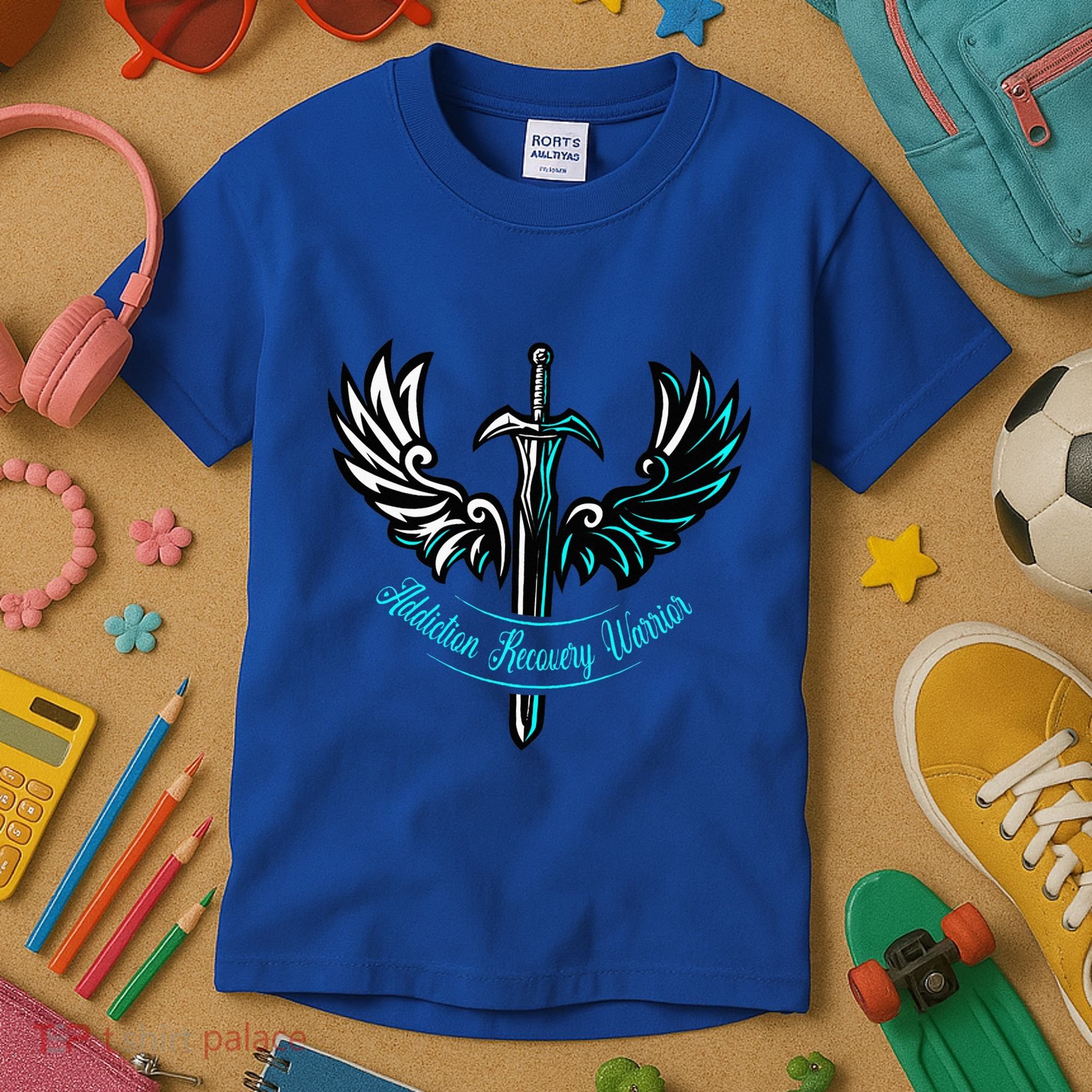 Addiction Recovery Warrior Celebrate Recovery Awareness Kids T-Shirt