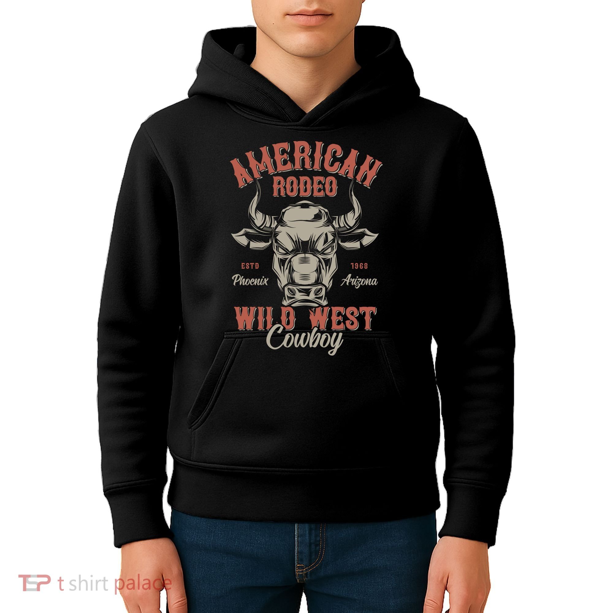 American Rodeo Wild West Cowboy Kids Hoodie