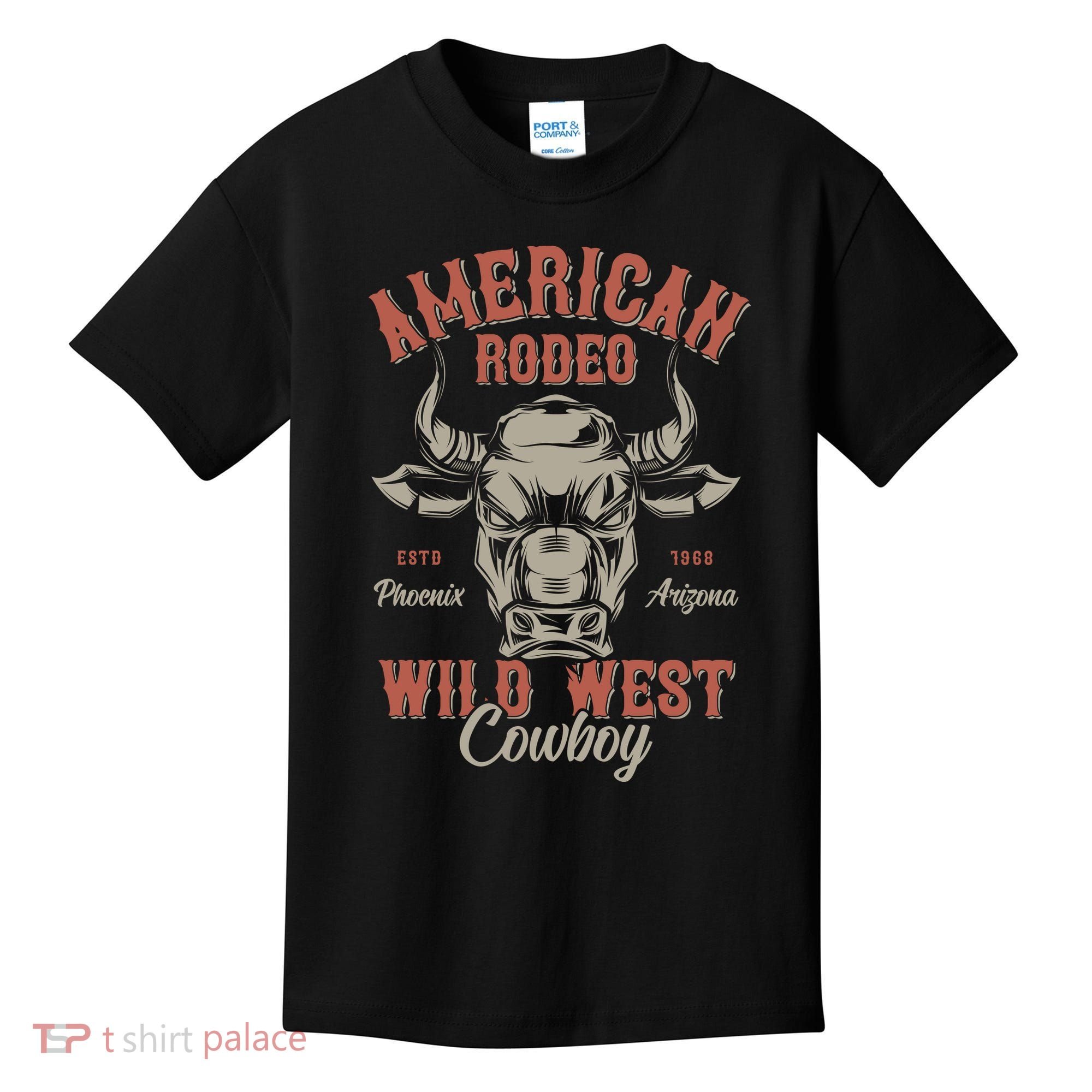American Rodeo Wild West Cowboy Kids T-Shirt