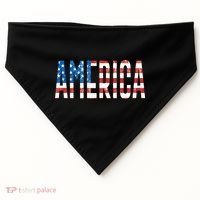 America Red White Blue Stars And Stripes USA-Made Doggie Bandana thumb 0