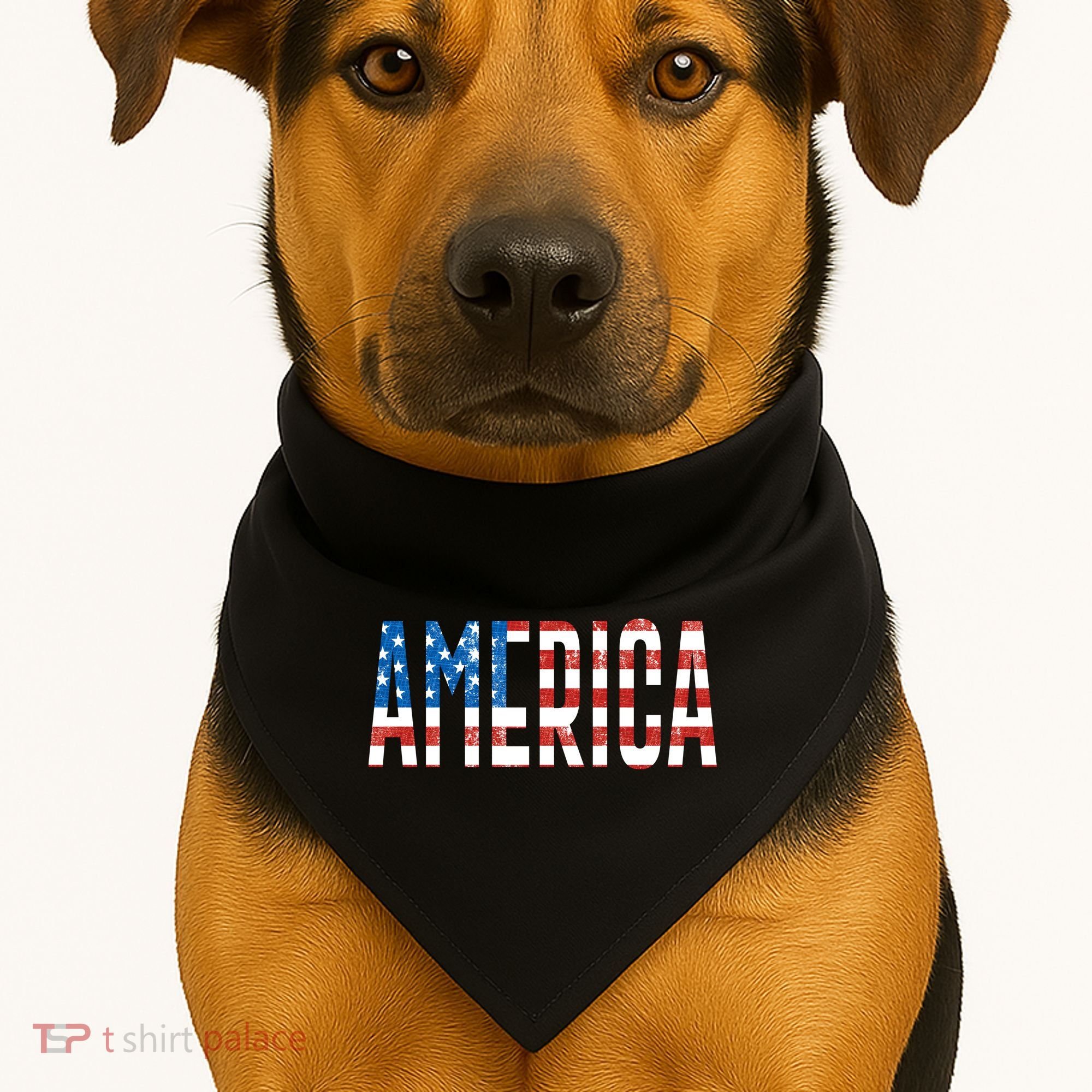 America Red White Blue Stars And Stripes USA-Made Doggie Bandana