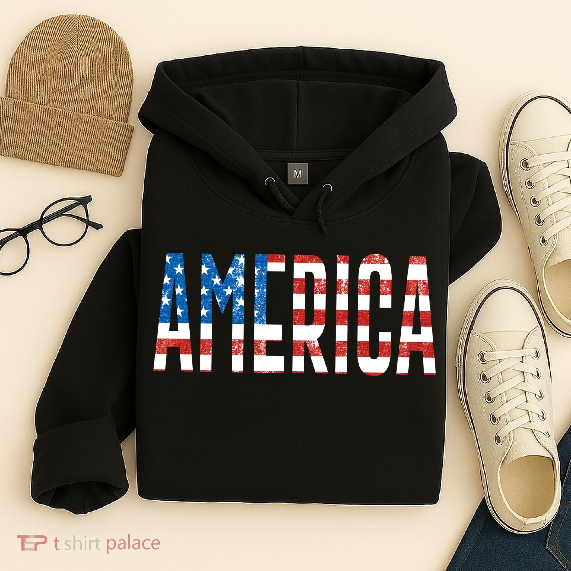 America Red White Blue Stars And Stripes Hoodie