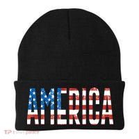 America Red White Blue Stars And Stripes Beanie thumb 0