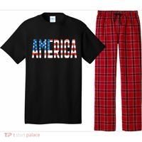 America Red White Blue Stars And Stripes Pajama Set thumb 0