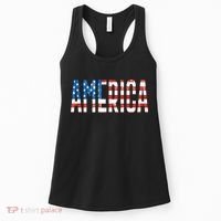America Red White Blue Stars And Stripes Women's Tank Top thumb 0