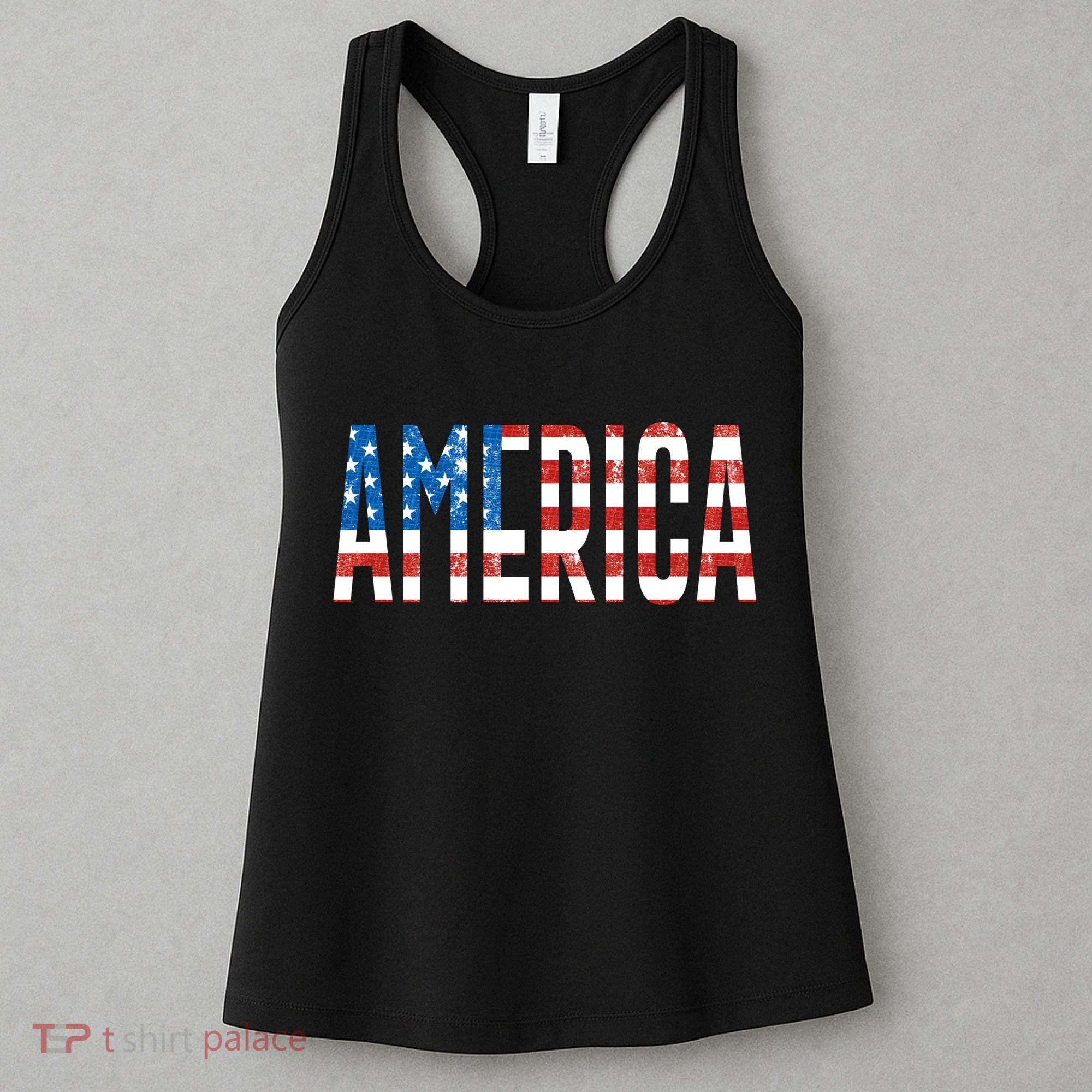 America Red White Blue Stars And Stripes Women's Tank Top