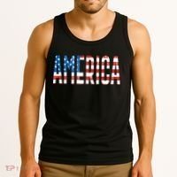 America Red White Blue Stars And Stripes Tank Top thumb 3