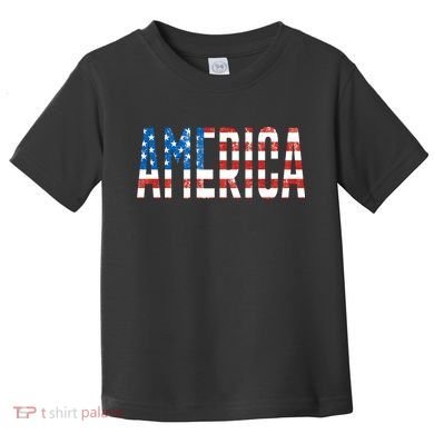 America Red White Blue Stars And Stripes Toddler T-Shirt