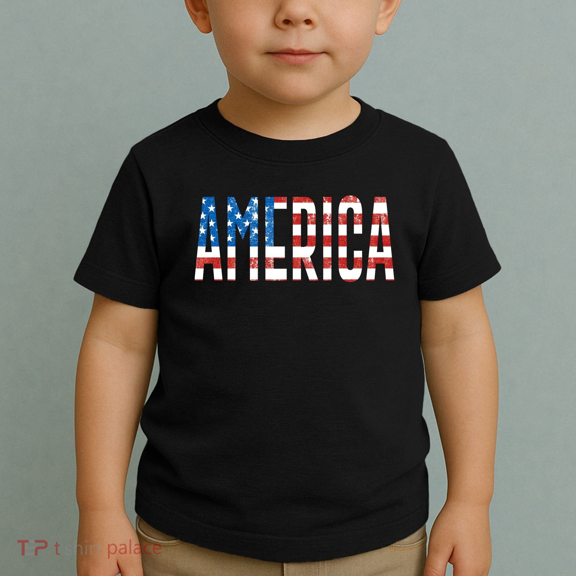 America Red White Blue Stars And Stripes Toddler T-Shirt