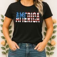 America Red White Blue Stars And Stripes Women's T-Shirt thumb 2