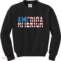 America Red White Blue Stars And Stripes Kids Sweatshirt thumb 0