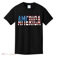 America Red White Blue Stars And Stripes Kids T-Shirt thumb 0