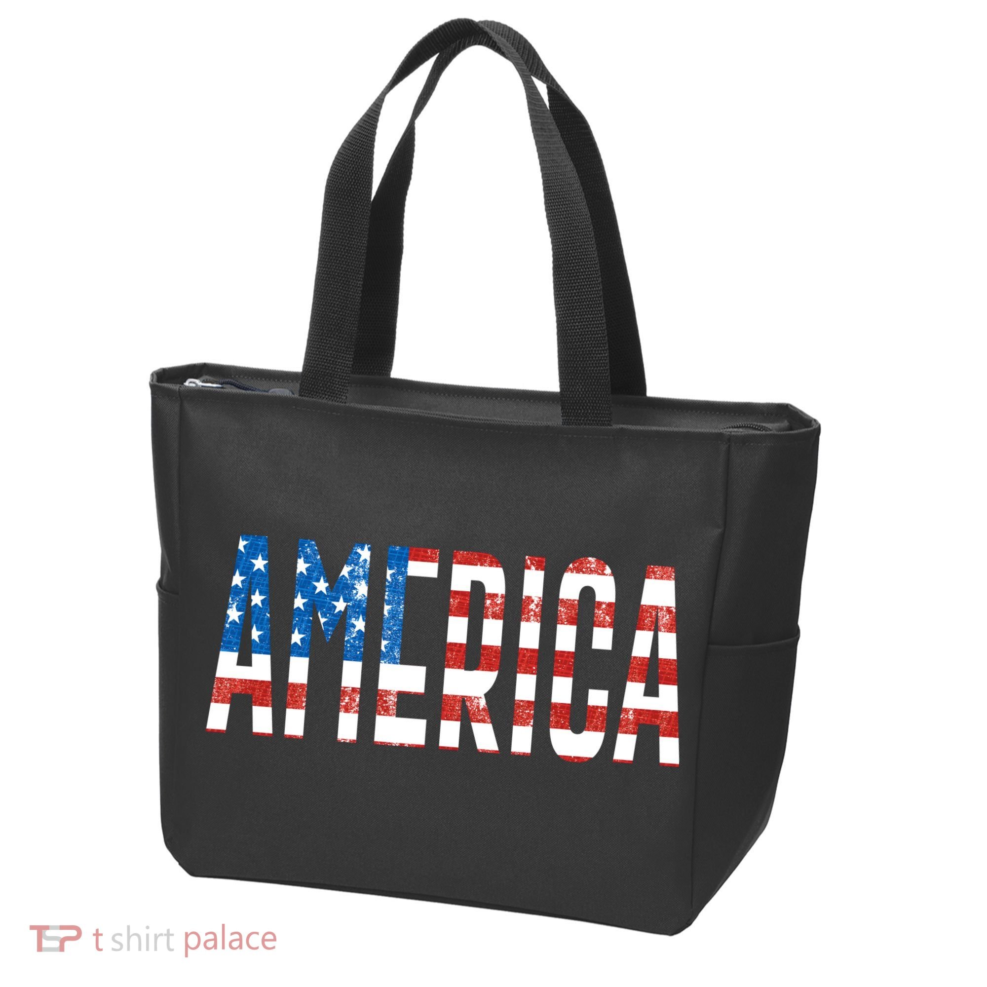 America Red White Blue Stars And Stripes Tote Bag