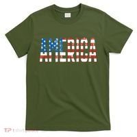 America Red White Blue Stars And Stripes T-Shirt thumb 0