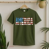 America Red White Blue Stars And Stripes T-Shirt thumb 2