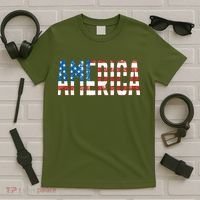 America Red White Blue Stars And Stripes T-Shirt thumb 5