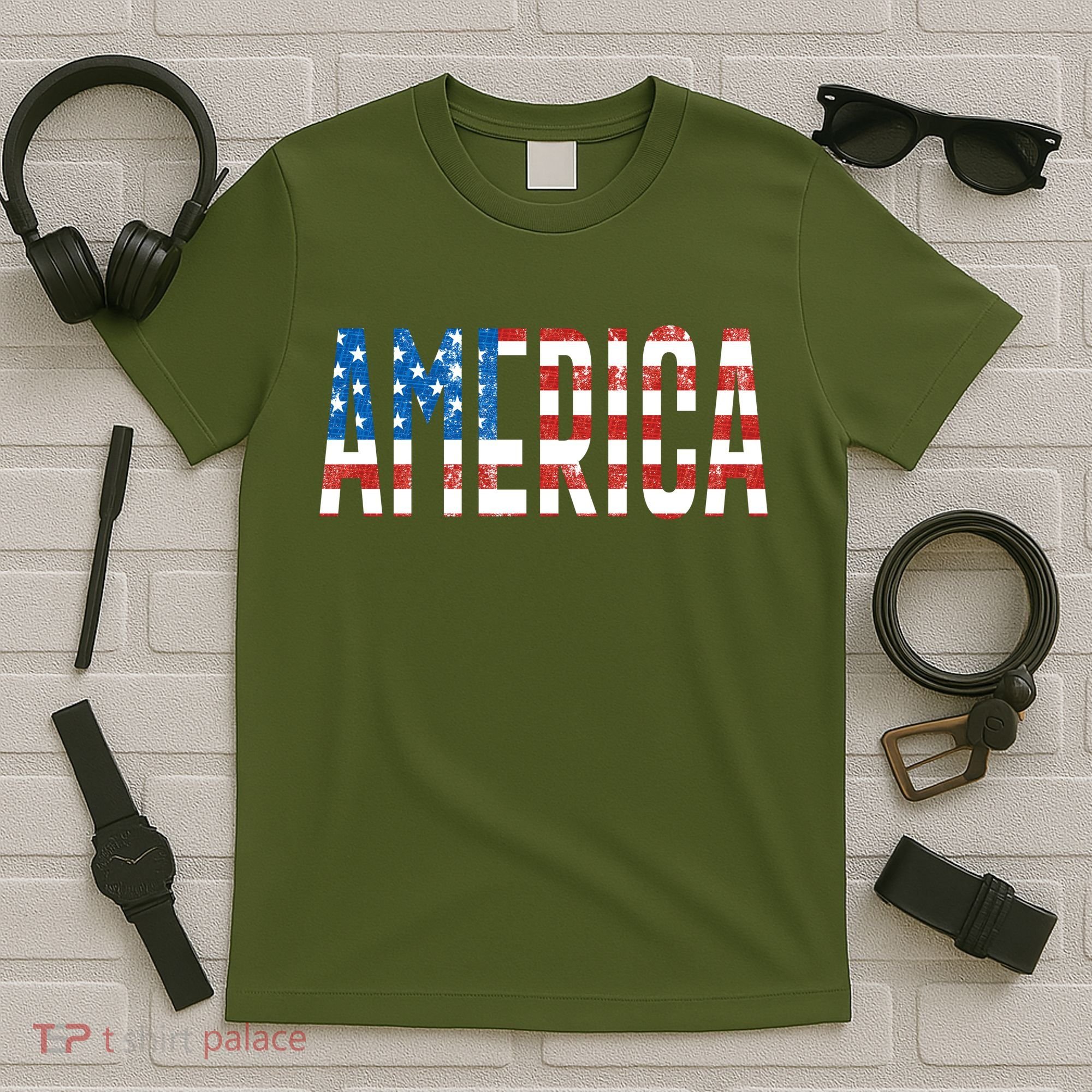 America Red White Blue Stars And Stripes T-Shirt