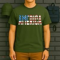 America Red White Blue Stars And Stripes T-Shirt thumb 6