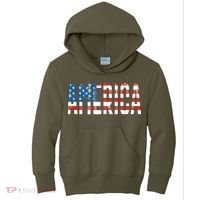 America Red White Blue Stars And Stripes Kids Hoodie thumb 0