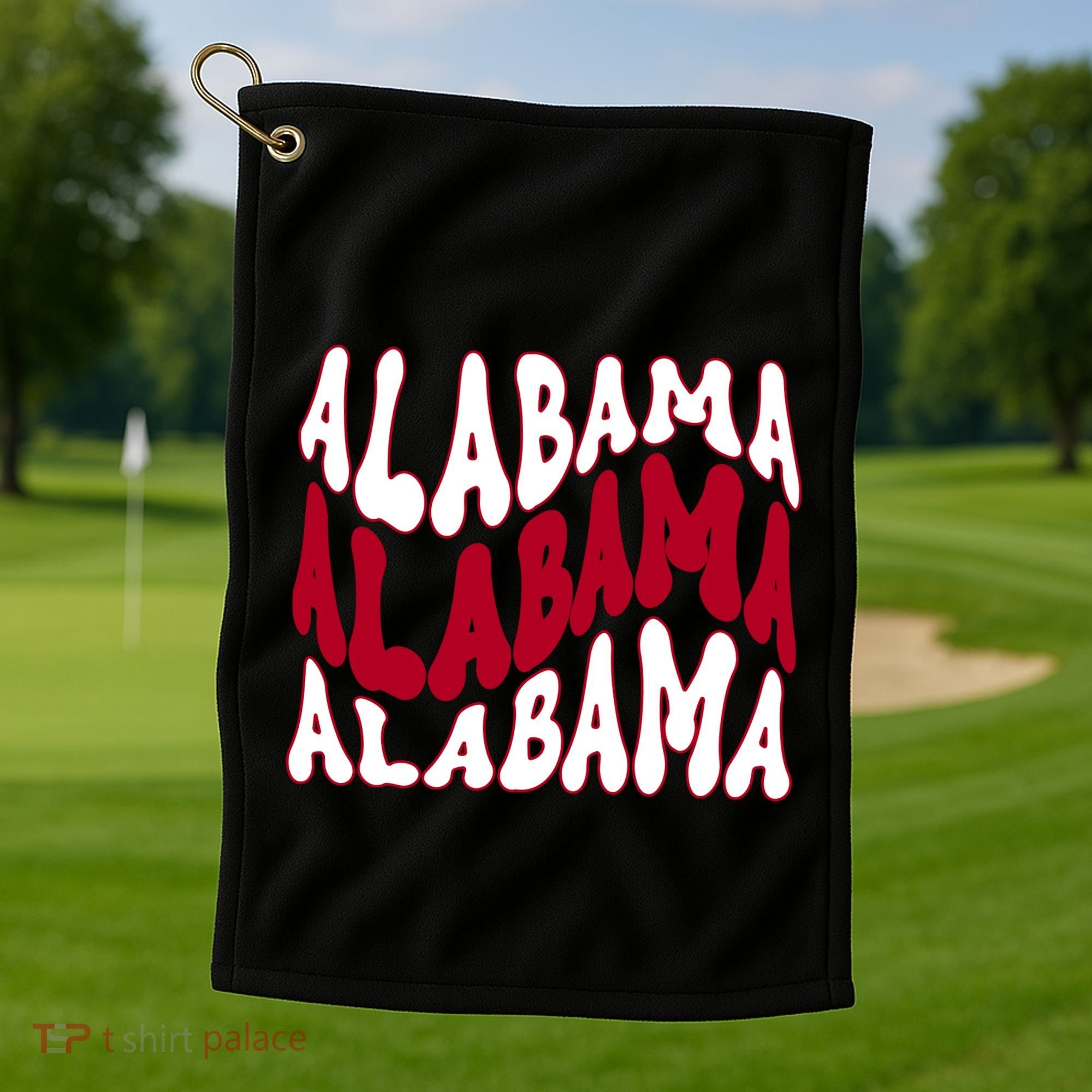 Alabama Retro Wave Golf Towel