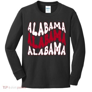 Alabama Retro Wave Kids Long Sleeve Shirt